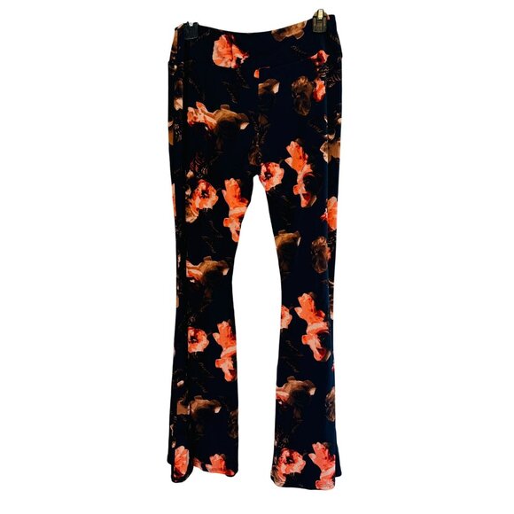 Altar'a State Large Floral Print Bell Bottom Pants Polyester & Spandex - Picture 10 of 10